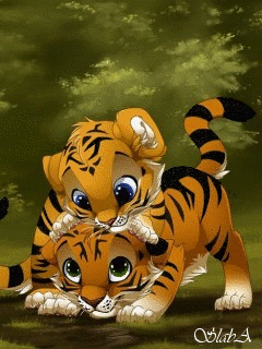 Животные Тигрята с большими глазами смайлы
