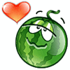 Зеленые Любовь в сердце. Арбуз смайлы