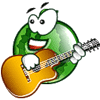 Зеленые Арбузик с гитарой смайлы