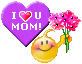 Любовь Я люблю маму! Смайлик с цветами смайлы