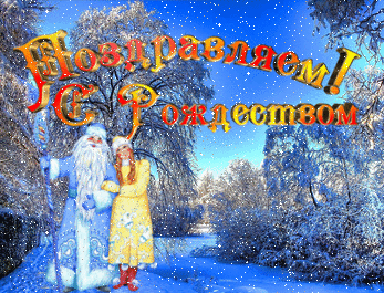 Новый год Дед Мороз и Снегурочка поздравляют с Рождеством смайлы