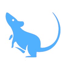 Новый год Год крысы - 2020 г. Стилизованная крыса голубая смайлы