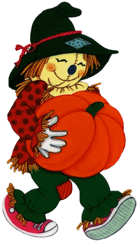 Осень Разделитель Мальчик в шляпе несет тыкву для хэллоуина смайлы