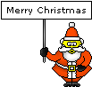 Праздники С рождеством! Санта с плакатом смайлы