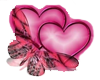 Валентинки Бабочка любви объединяет два сердца смайлы