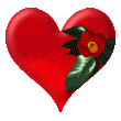 Валентинки С цветком в сердце смайлы
