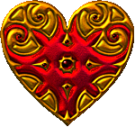 Сердца Золотисто-красное сердечко смайлы