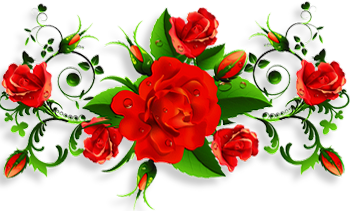 Цветы Украшение для текстов. Красные розы смайлы