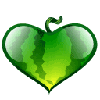 Зеленые Арбуз - сердце смайлы