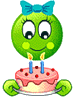 Зеленые Торт в честь дня рождения смайлы