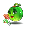 Зеленые Арбузик- девочка и цветок смайлы