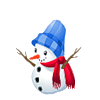Зима Снеговик в голубом колпачке смайлы
