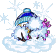 Зима майлик прячется в снегу смайлы