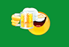 Еда Смайлик с двумя кружками пива смайлы