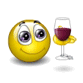 Еда Смайлик с бокалом вина смайлы