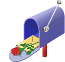 Любовь Письмо с розой в почновом ящике смайлы
