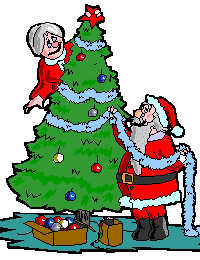 Новый год Дед и баба наряжают елку смайлы