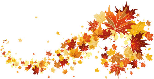 Осень Разделитель - вензель из осенней листвы смайлы