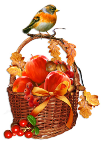 Осень Конзина с яблоками и птица смайлы