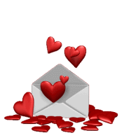 Валентинки Сердечки в конверте смайлы