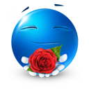 Синие Дарит цветок смайлы