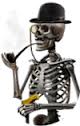 Скелет Скелет с трубкой и в котелке смайлы