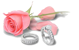 Свадьба Обручальные кольца и роза смайлы