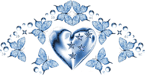 Сердца Разделитель - сердечко со звездами и бабочки смайлы