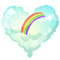 Сердца Сердечко-облако с радугой смайлы