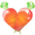 Сердца Сердечко морковное смайлы