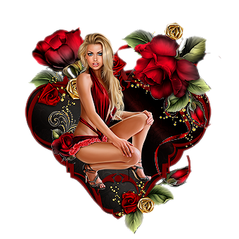 Сердца Разделитель - девушка в цветах на фоне сердца смайлы