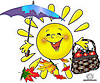 Солнце Солнышко с сумочкой и зонтиком смайлы