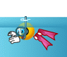 Спорт Смайлик в ластах плывет под водой смайлы