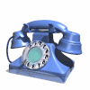 Телефон Голубой телефонный аппарат смайлы