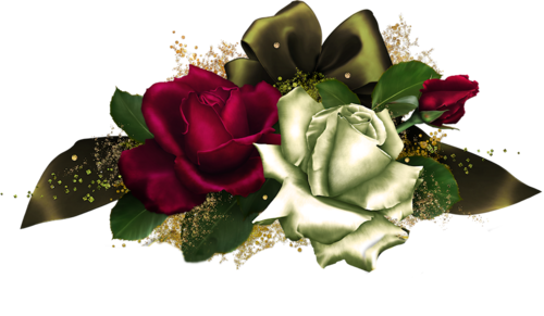 Цветы Украшение для текстов с бордовой и белой розами смайлы