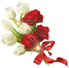 Цветы Розы и белые тюльпаны смайлы