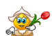 Цветы Смайлик девочка с тюльпаном смайлы