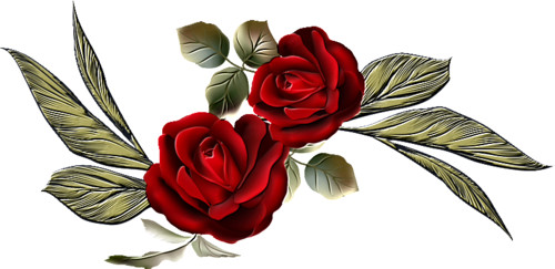 Цветы Украшение для текстов с красными розами смайлы