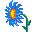 Цветы Голубой пушистый цветок смайлы